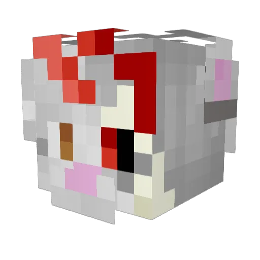 VodkaRoo Minecraft avatar head, 3D render