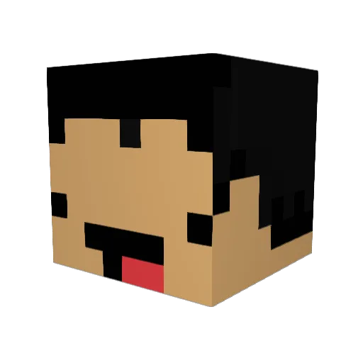 Vodkawater Minecraft avatar head, 3D render