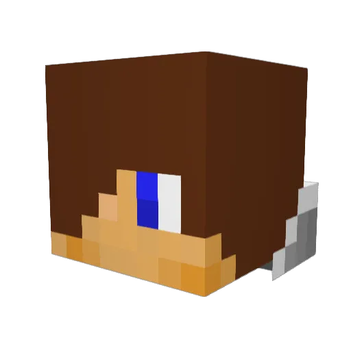 Vodolex Minecraft avatar head, 3D render