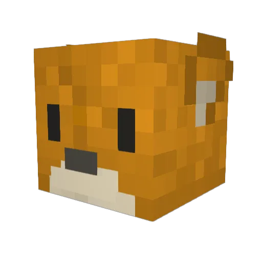 Vogelhund Minecraft avatar head, 3D render