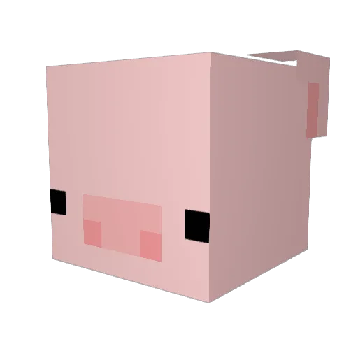 Voicuu Minecraft avatar head, 3D render