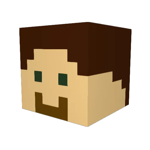 VoidIron Minecraft avatar head, 3D render