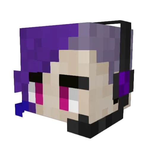 VoidKittyLoona Minecraft avatar head, 3D render