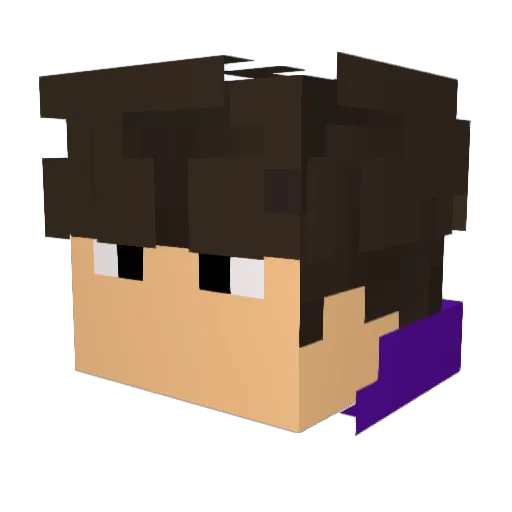 Voidfiller Minecraft avatar head, 3D render
