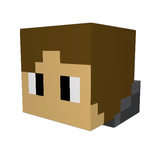 Voidhammer Minecraft avatar head, 3D render