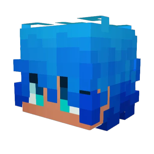 Voidless07 Minecraft avatar head, 3D render