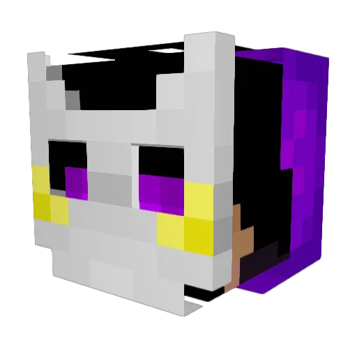 Voidmellow Minecraft avatar head, 3D render
