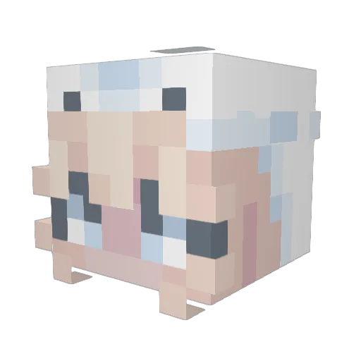 Voirestrouge Minecraft avatar head, 3D render