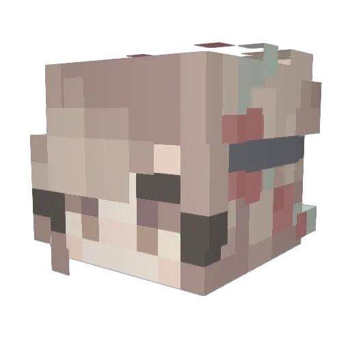 Voixas Minecraft avatar head, 3D render