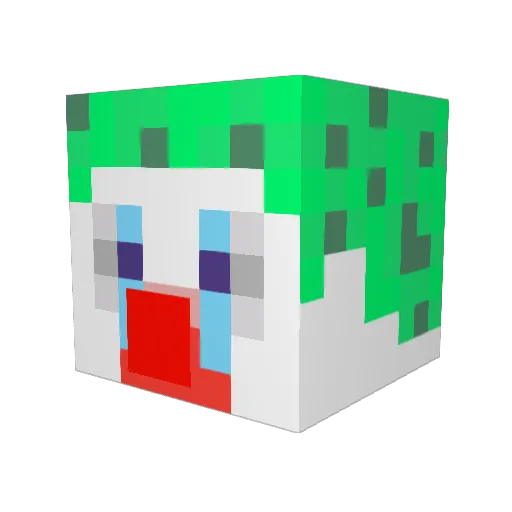 Vokokokos Minecraft avatar head, 3D render