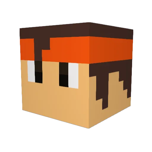 VolTorm33 Minecraft avatar head, 3D render