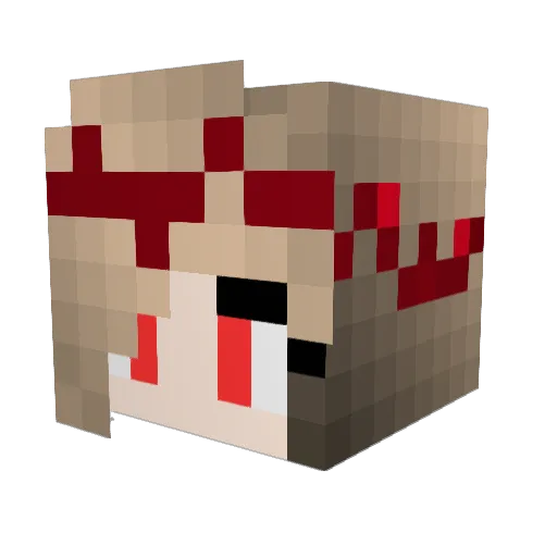 Volaria Minecraft avatar head, 3D render