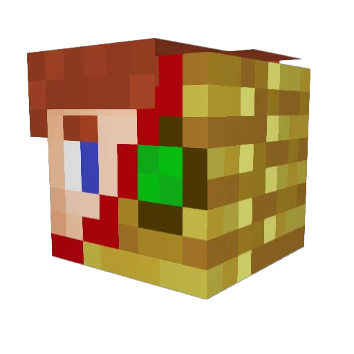 Volcaronite Minecraft avatar head, 3D render