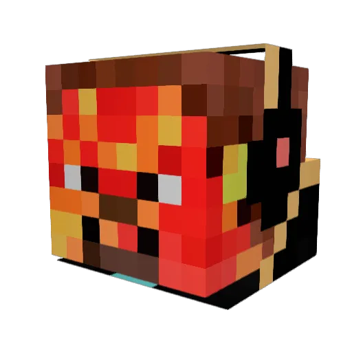 Volcinox Minecraft avatar head, 3D render