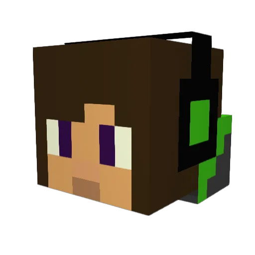 VolcomElf Minecraft avatar head, 3D render