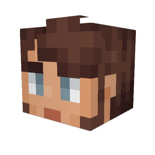 Volgar Minecraft avatar head, 3D render