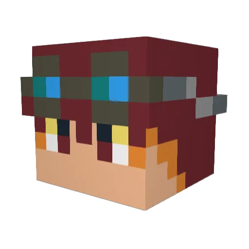 Volkanssenn Minecraft avatar head, 3D render