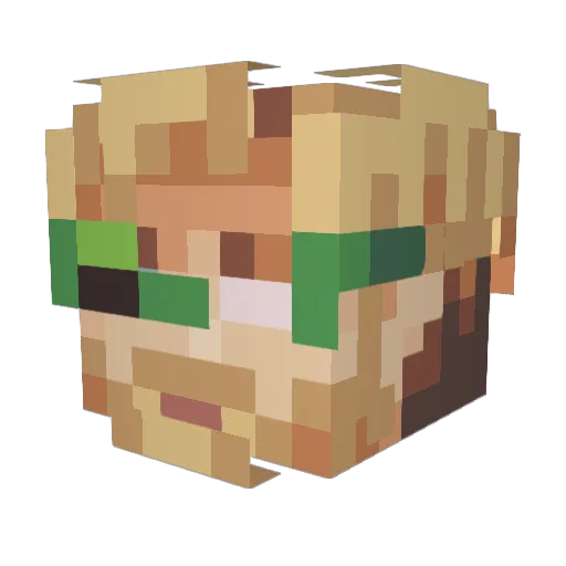 VolleBottles Minecraft avatar head, 3D render
