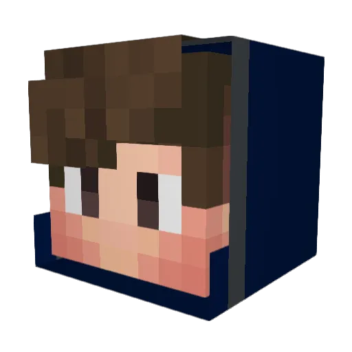 Volleybam Minecraft avatar head, 3D render