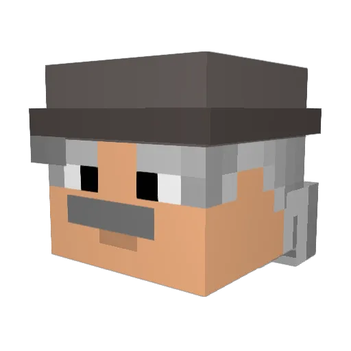 Vollfrank Minecraft avatar head, 3D render
