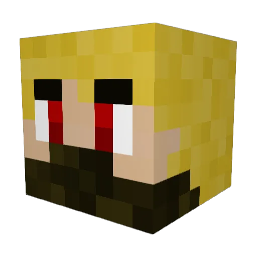 Volpeur Minecraft avatar head, 3D render