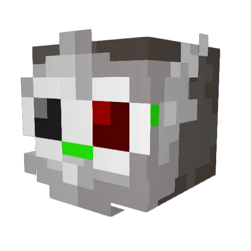 Volt Minecraft avatar head, 3D render