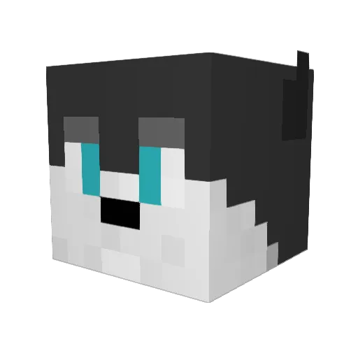 VoltTheHusky Minecraft avatar head, 3D render