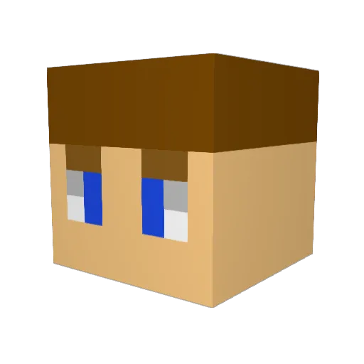 Voltation_ Minecraft avatar head, 3D render