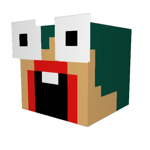 Voltaya Minecraft avatar head, 3D render