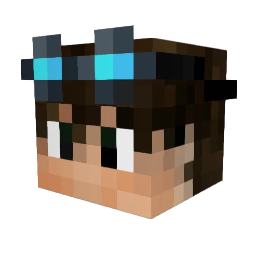 VoluGhost Minecraft avatar head, 3D render