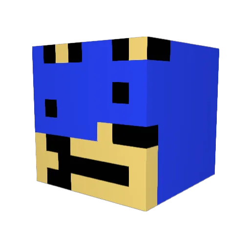 Volvicflasche Minecraft avatar head, 3D render