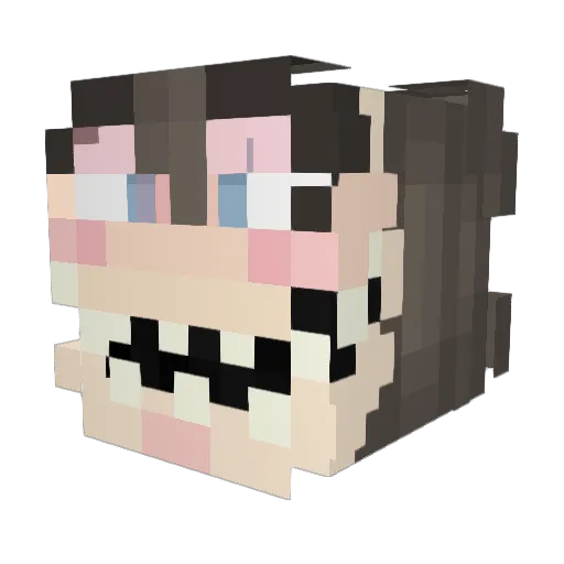 Vomuan_ Minecraft avatar head, 3D render