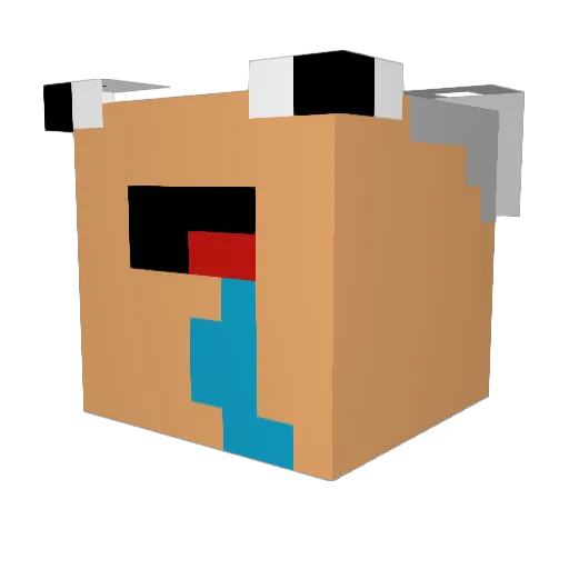 VondillTV Minecraft avatar head, 3D render