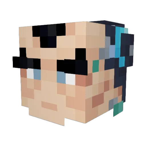 Vonegue Minecraft avatar head, 3D render