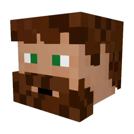 Vonichite Minecraft avatar head, 3D render