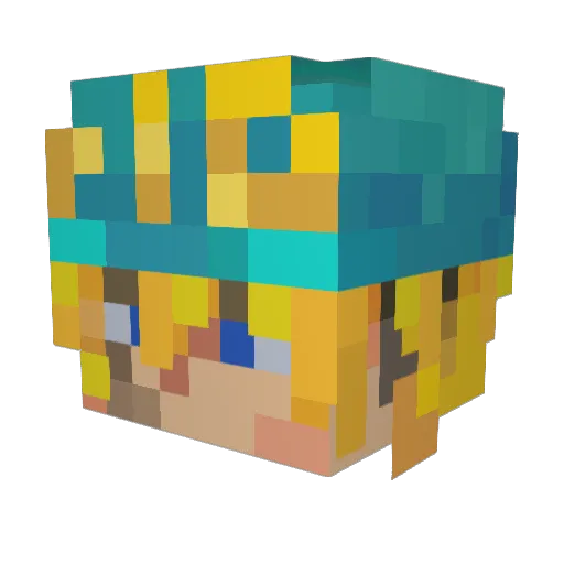 VoodooBOSS1 Minecraft avatar head, 3D render