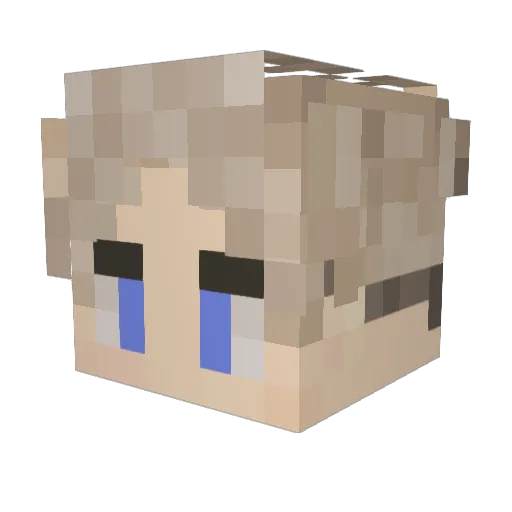 Voogray Minecraft avatar head, 3D render