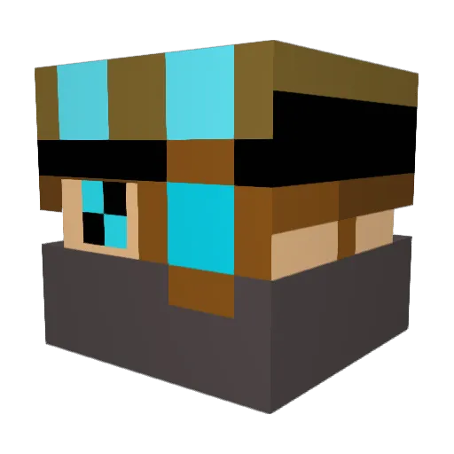 Voolly Minecraft avatar head, 3D render