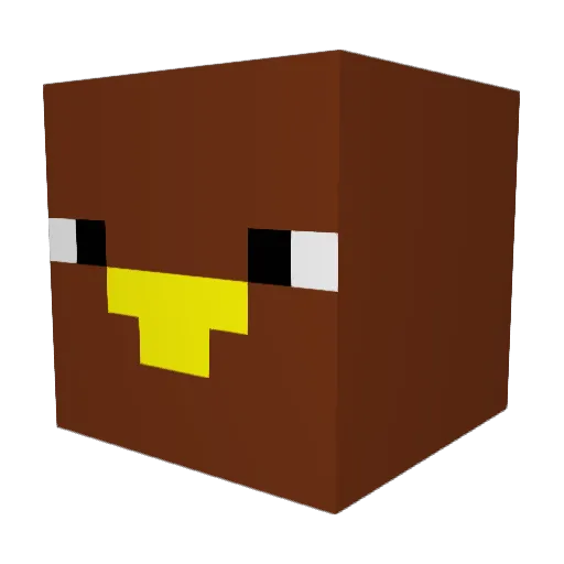 VoonexMC Minecraft avatar head, 3D render
