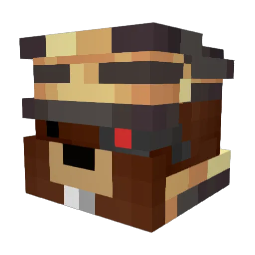 VoraX_v1 Minecraft avatar head, 3D render