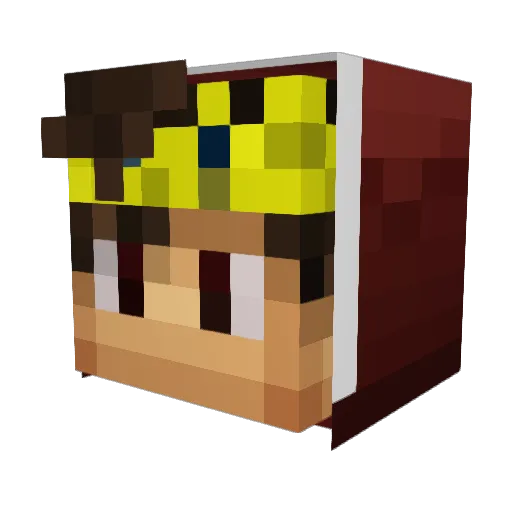 Vortecyy Minecraft avatar head, 3D render