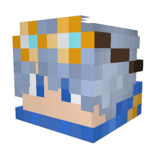 VortexNeptune Minecraft avatar head, 3D render