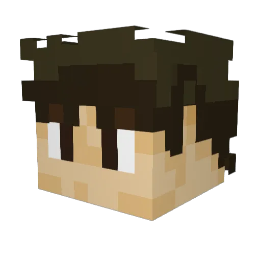 Vorticity1 Minecraft avatar head, 3D render