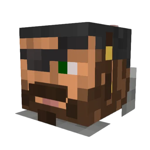 Vouivra Minecraft avatar head, 3D render