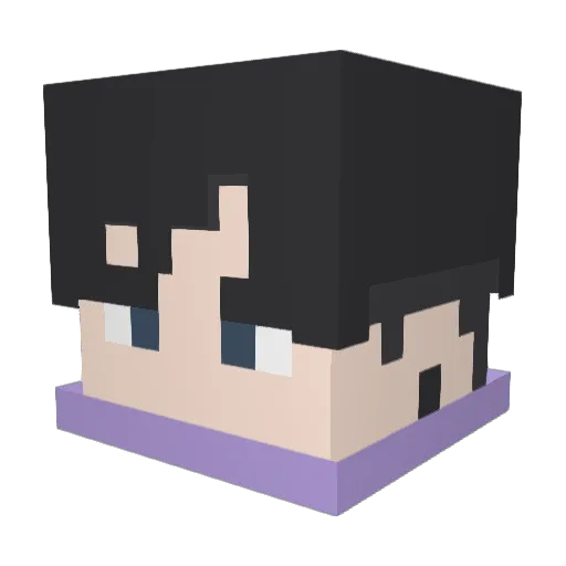 VousTV Minecraft avatar head, 3D render