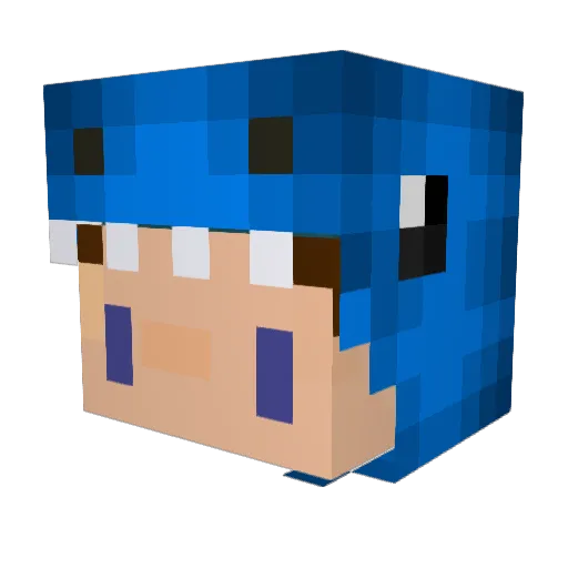 Vox5K Minecraft avatar head, 3D render