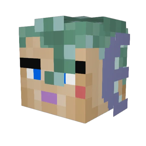 VoxMarinex Minecraft avatar head, 3D render