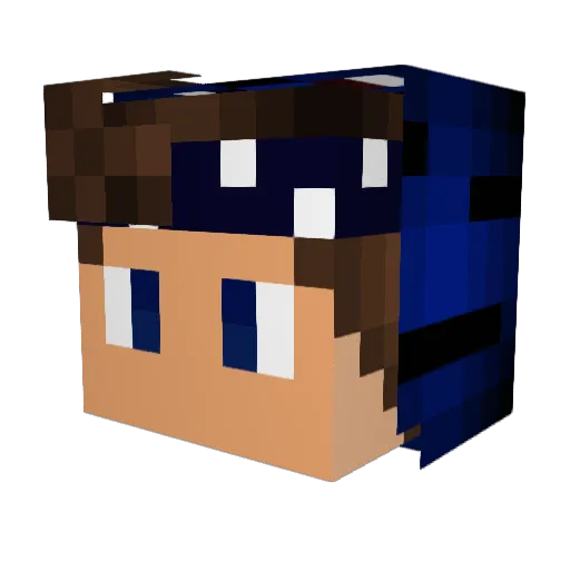 VoxReturns Minecraft avatar head, 3D render