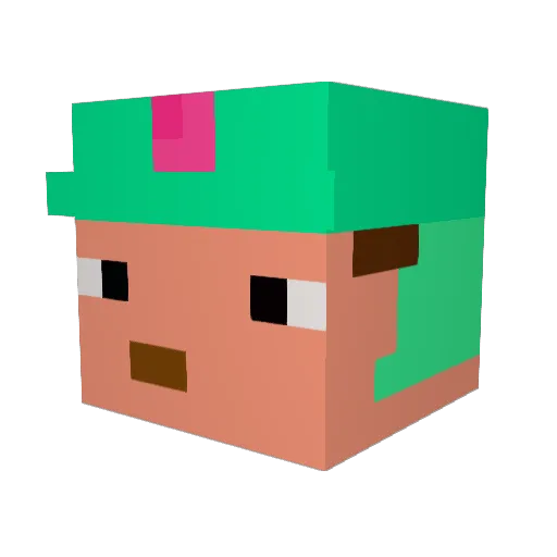 Voxel117 Minecraft avatar head, 3D render