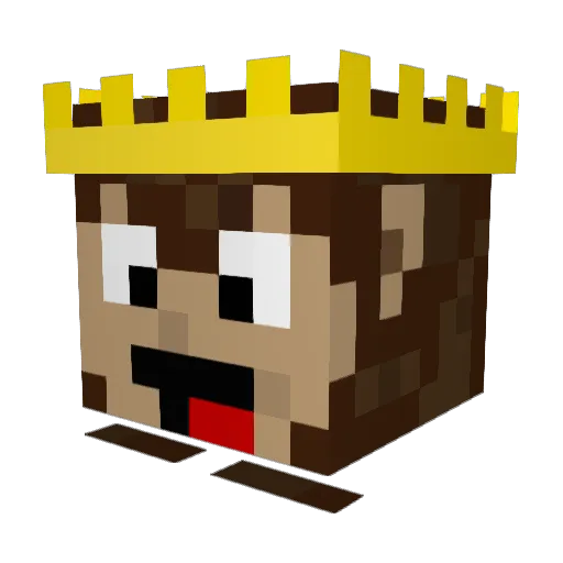 Voxel_King Minecraft avatar head, 3D render